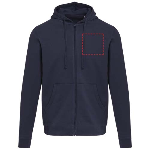 Jasper 280 g/m² unisex full-zip hoodie van OCS gerecycled organisch katoen