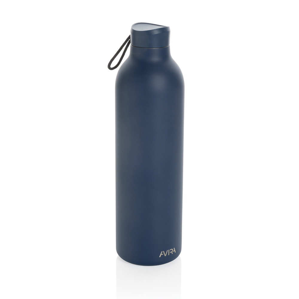 Avira Avior RCS gerecycled roestvrijstalen fles 1L - donkerblauw (± PMS 2767C)