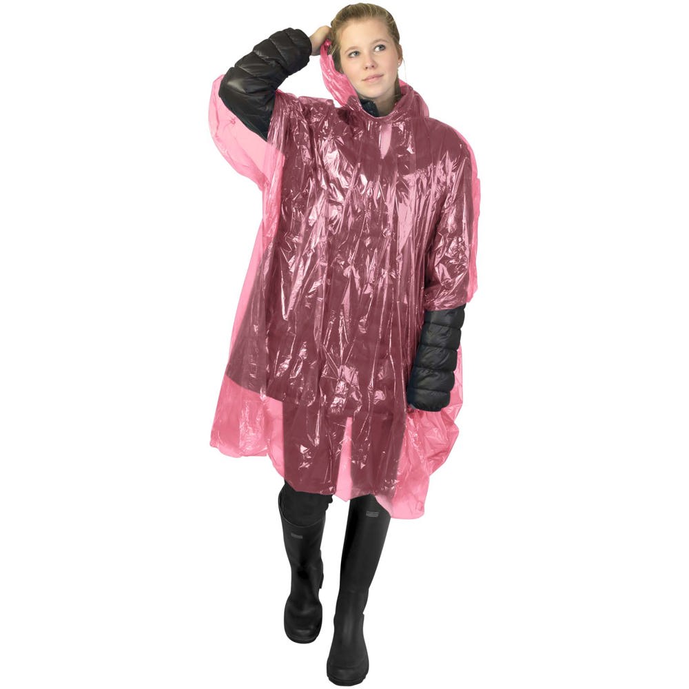 Ziva wegwerp regenponcho met opbergtasje