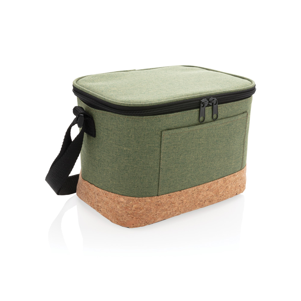 Duo tone koeltas met kurkdetail - groen (± PMS Green)