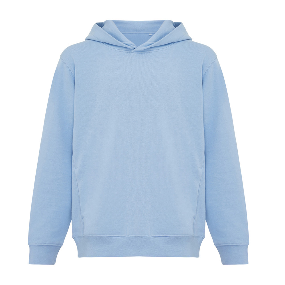 IQONIQ Yengo kids recycled katoen hoodie met steekzakken - sky blue (± PMS 15-3930 TCX)