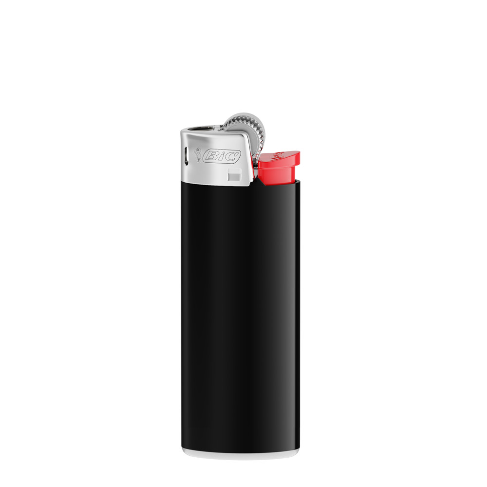 BIC® J25 Aansteker - Zwart lichaam / witte basis / rode vork / chroomkap