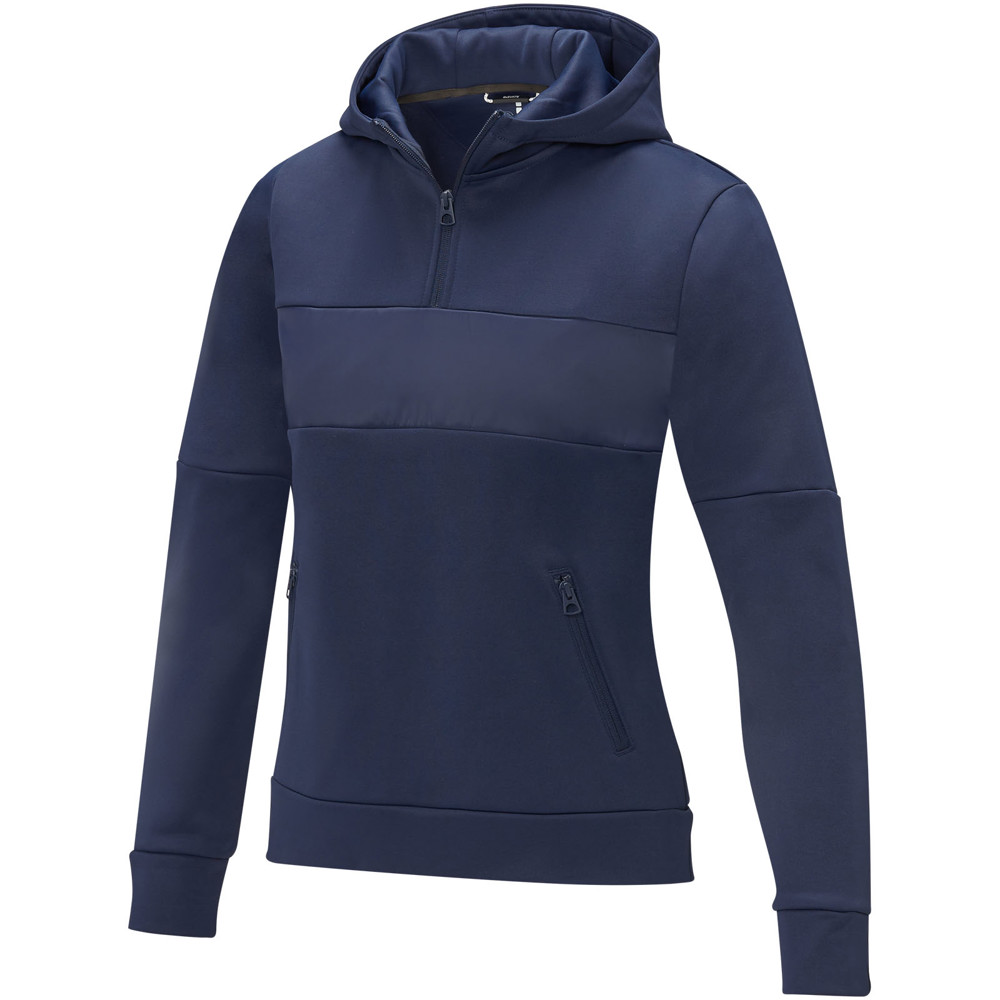 Sayan anorak dames sweater met halve rits en capuchon - Marineblauw