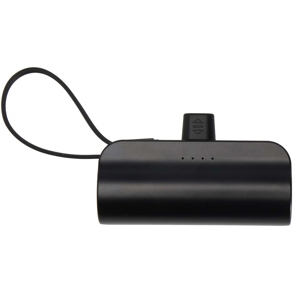 Alnair Type-C powerbank van 5000 mAh 10 W van gerecycled plastic met ingebouwde klapstandaard en 2 in 1 kabel