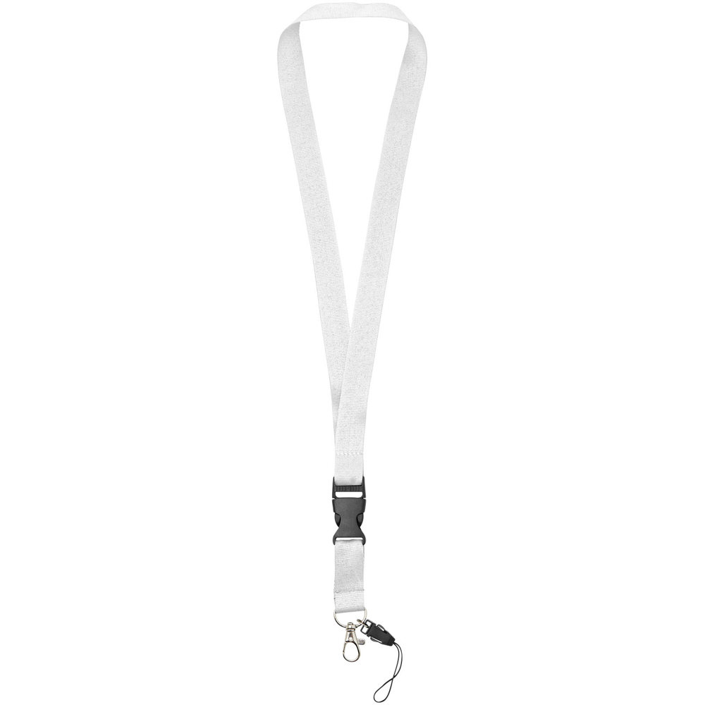 Sagan lanyard met afneembare gesp en telefoonhouder - Wit