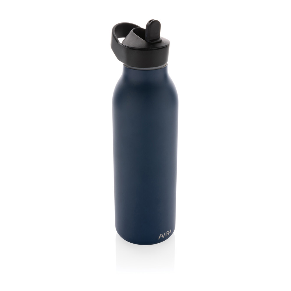 Avira Ara RCS recycled staal fliptop water fles 500ML - donkerblauw (± PMS 2767C)
