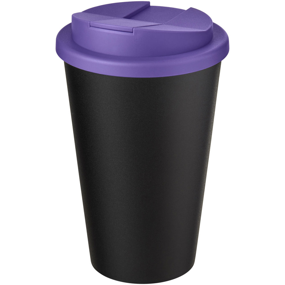 Americano® Eco 350 ml gerecyclede beker met spill-proof deksel - Paars, Zwart