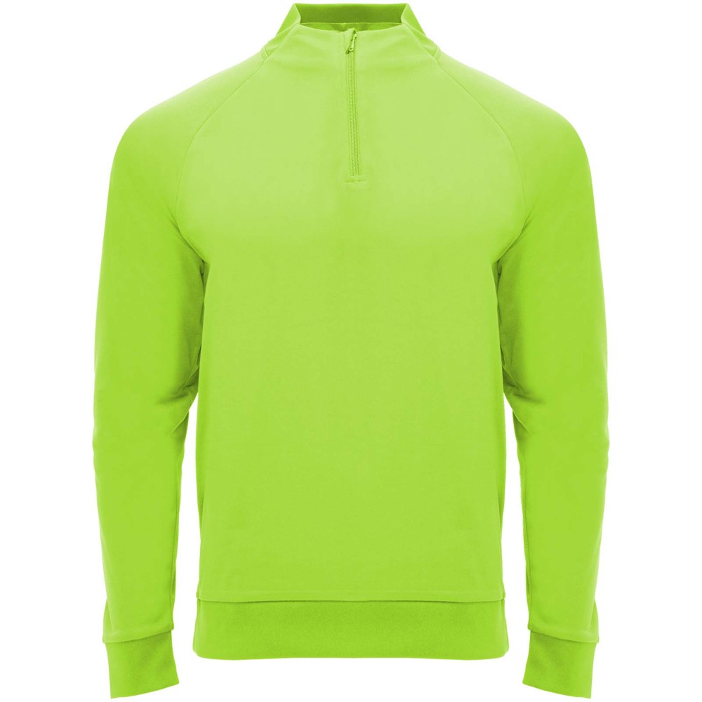 Epiro 200 g/m² unisex sweatshirt met lange mouwen en kwartrits - Fluor groen