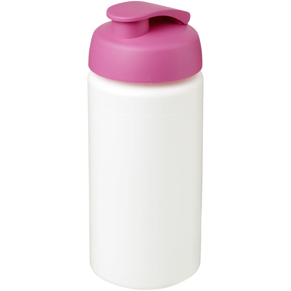 Baseline® Plus grip 500 ml sportfles met flipcapdeksel - Wit, Roze
