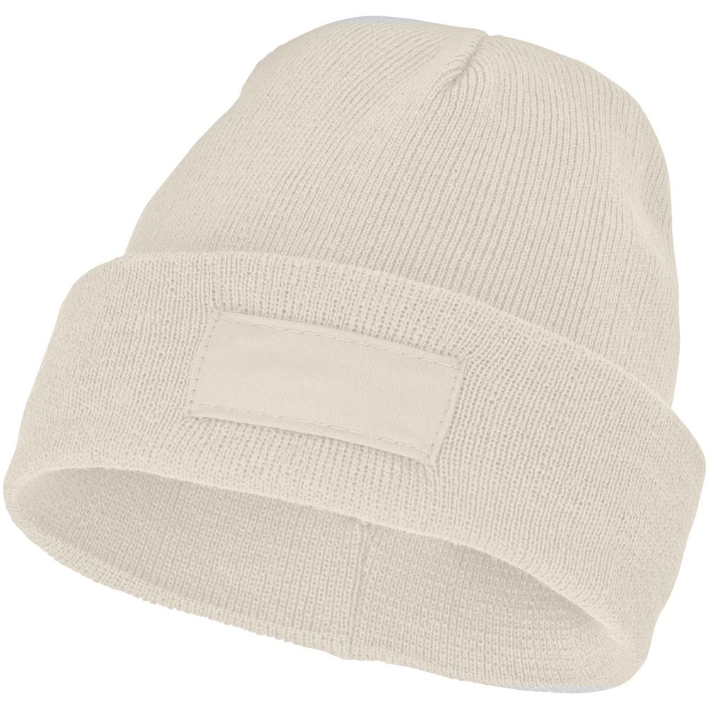 Boreas beanie met patch - Zandsteen