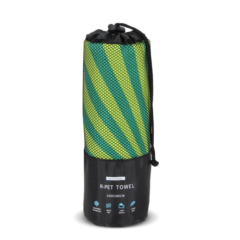 R-PET sneldrogende strandlaken 100x180cm met opbergzak (200g/m²) sublimatie