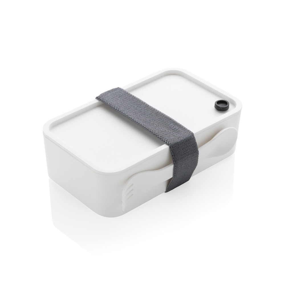 PP lunchbox met spork - wit (± PMS White)