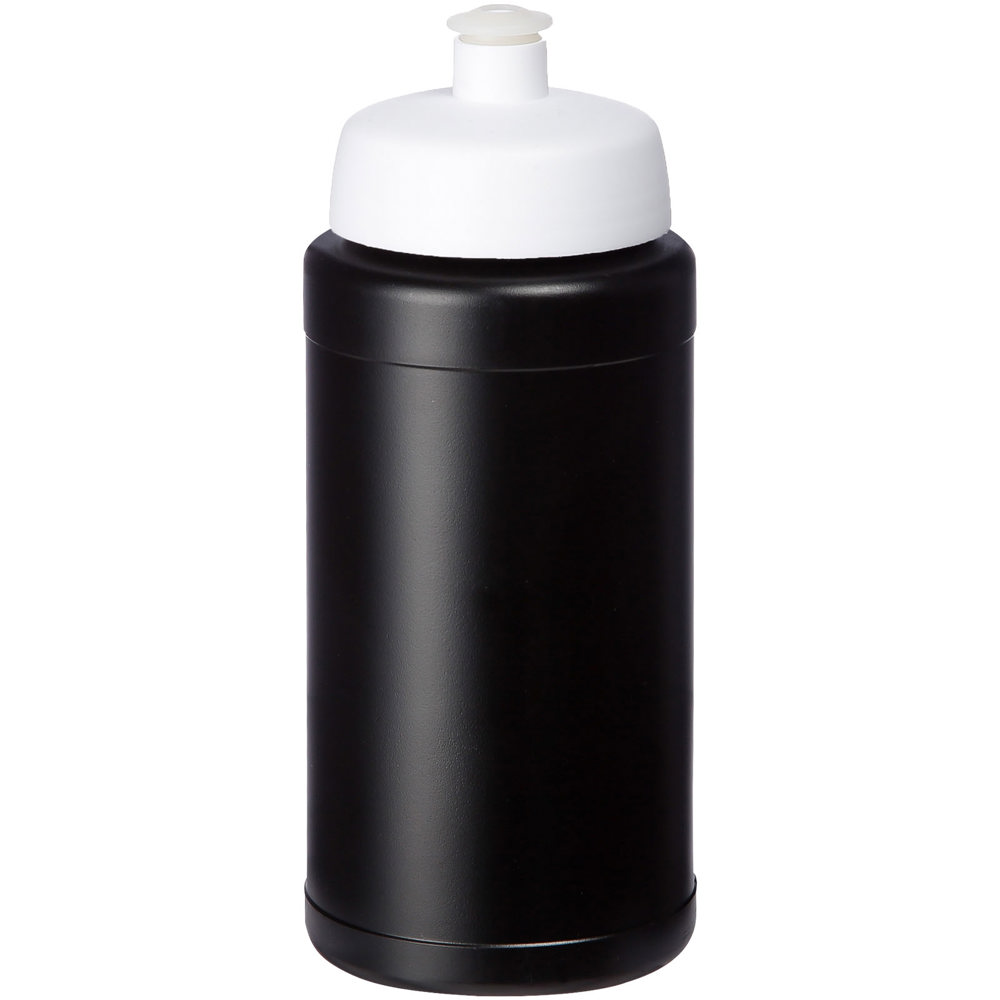 Baseline® Plus 500 ml drinkfles met sportdeksel - Zwart, Wit