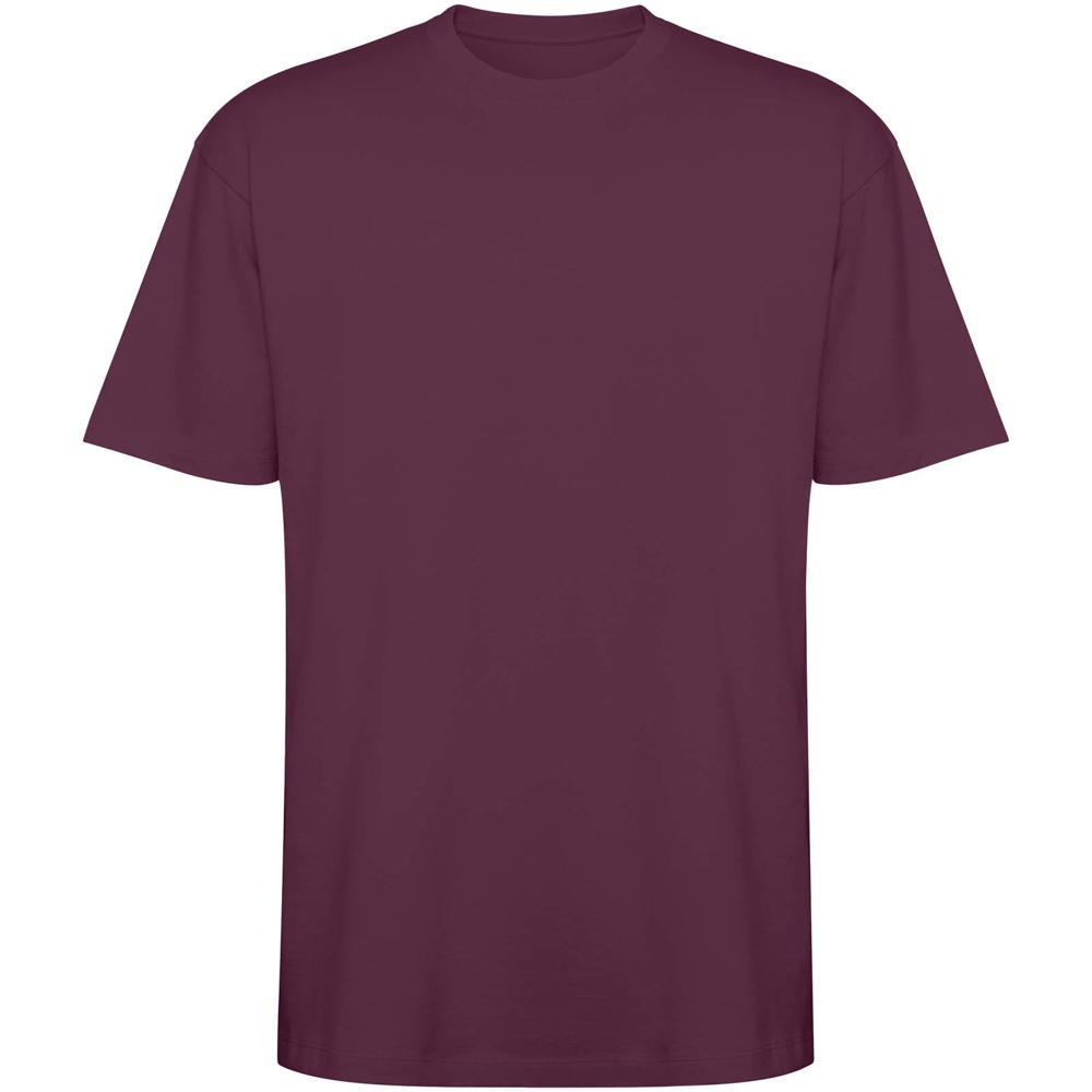 Bull 210 g/m² oversized unisex T-shirt met korte mouwen - Pruimrood
